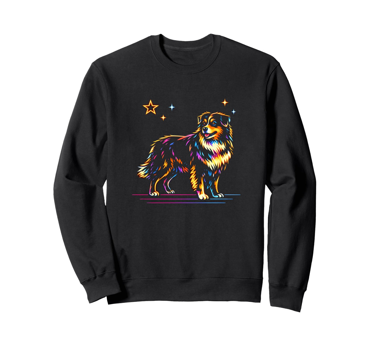 Rainbow Australian Shepherd Aussie Sweatshirt - Novelty Apparel Men Women - T-Shirt, Sweatshirt, Hoodie