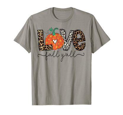 Hello Fall Pumpkin Love Fall Yall T-Shirt - Minimalist Print for Adults - T-Shirt, Sweatshirt, Hoodie
