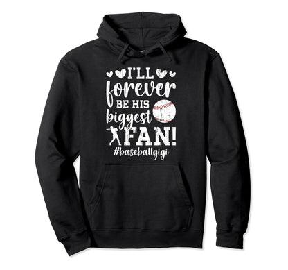 His Biggest Fan Baseball Gigi Baseball Hoodie - Custom Art Print Unisex - T-Shirt, Sweatshirt, Hoodie