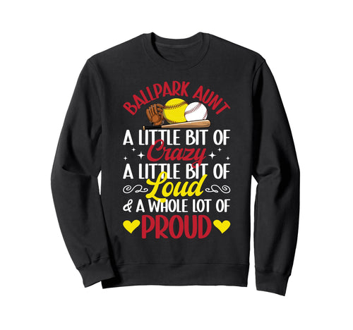 Ballpark Aunt Definition Baseball Sweatshirt - Graphic Print for Adults - T-Shirt, Sweatshirt, Hoodie