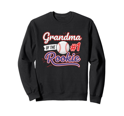 Grandparent Grandma 1 Rookie Baseball Sweatshirt - Custom Art Print Unisex - T-Shirt, Sweatshirt, Hoodie