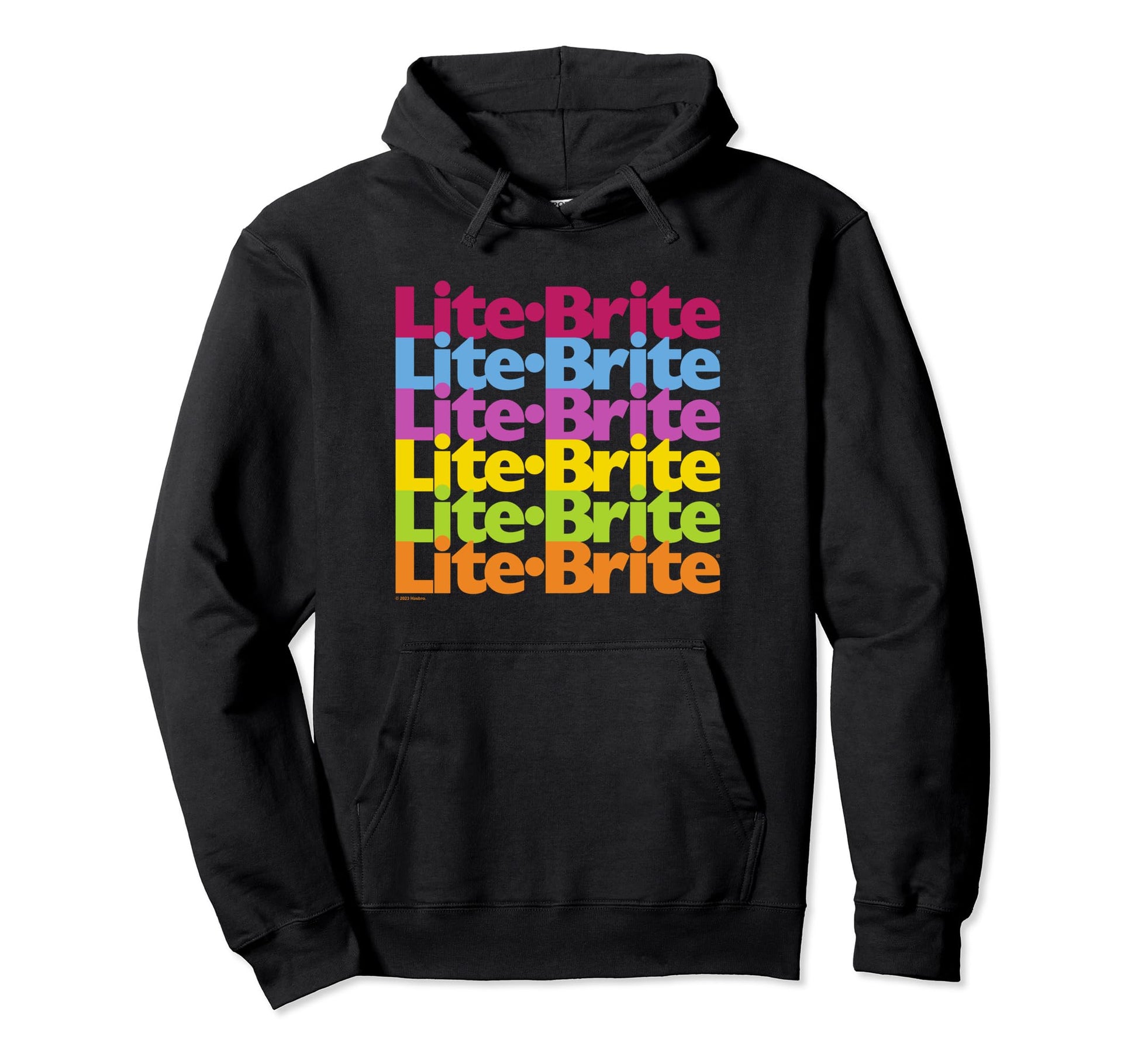 Lite Brite Rainbow Text Stack Hoodie - Casual Everyday Wear for Adults - T-Shirt, Sweatshirt, Hoodie