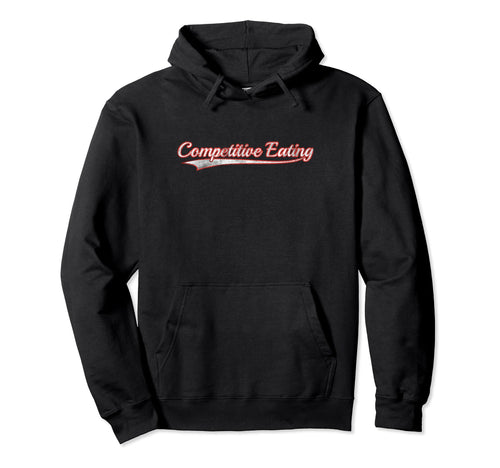 Competitive Eating Varsity Distressed Hoodie - Aesthetic Graphic Unisex - T-Shirt, Sweatshirt, Hoodie