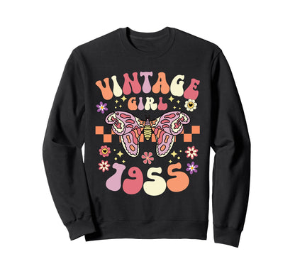 Butterfly Boho 70Th Birthday 1955 Sweatshirt - Unique Graphic for Adults - T-Shirt, Sweatshirt, Hoodie