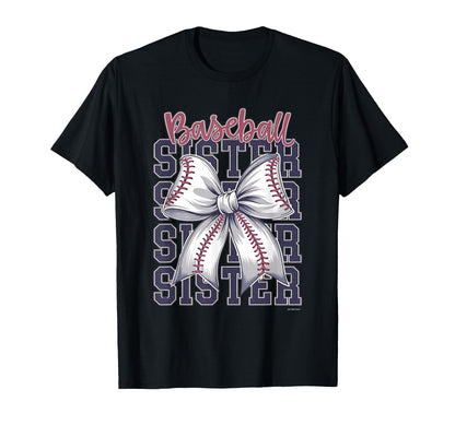 Baseball Sister Coquette Bow T-Shirt - Fun Novelty Design Unisex - T-Shirt, Sweatshirt, Hoodie
