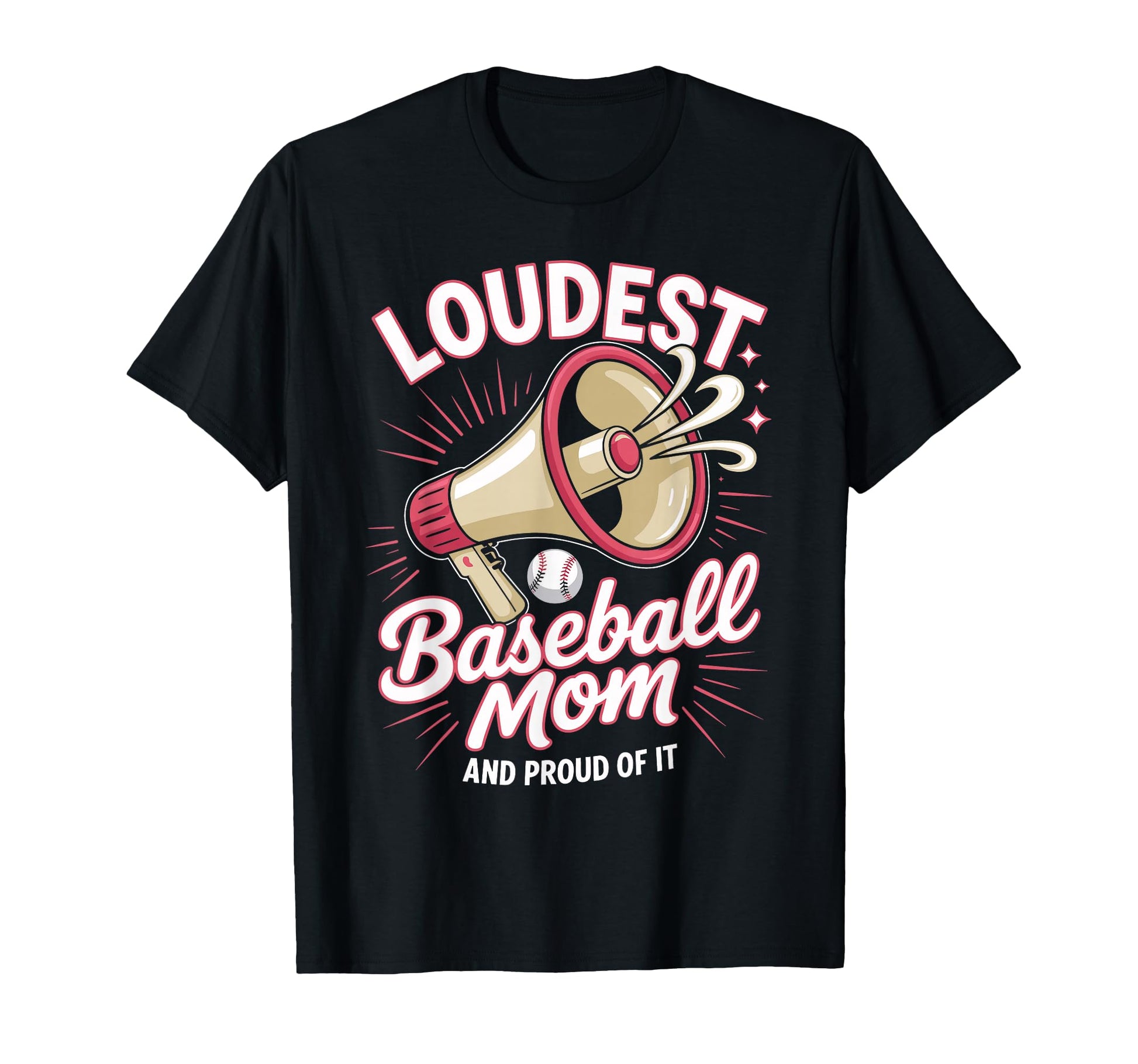 Loudest Baseball Mom Baseball Mother T-Shirt - Aesthetic Graphic Unisex - T-Shirt, Sweatshirt, Hoodie