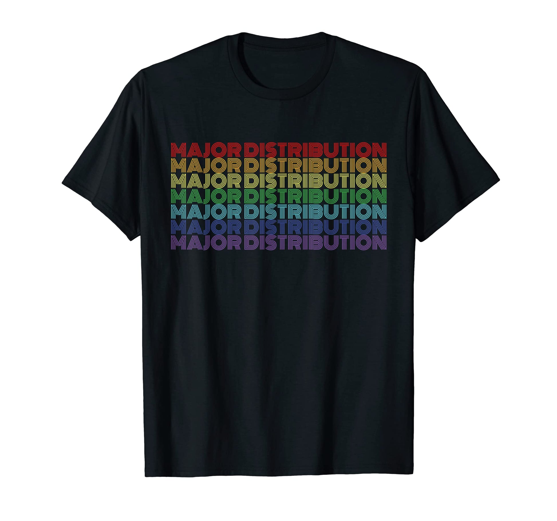 Major Distribution Rainbow Minimalist T-Shirt - Trendy Graphic Men Women - T-Shirt, Sweatshirt, Hoodie