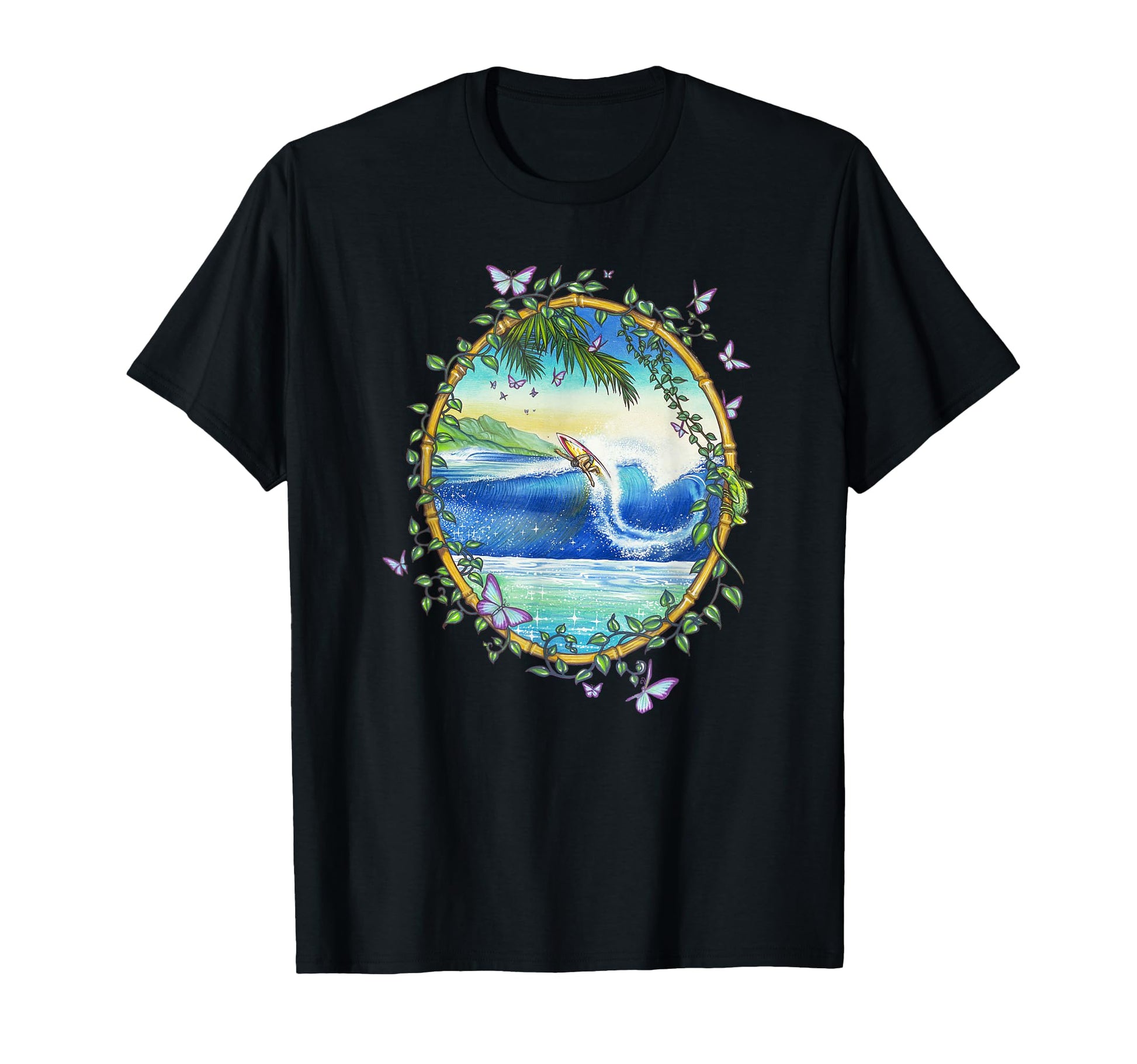 Surfing Surfer Throwback 70S Surf T-Shirt - Custom Art Print for Adults - T-Shirt, Sweatshirt, Hoodie