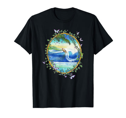 Surfing Surfer Throwback 70S Surf T-Shirt - Custom Art Print for Adults - T-Shirt, Sweatshirt, Hoodie