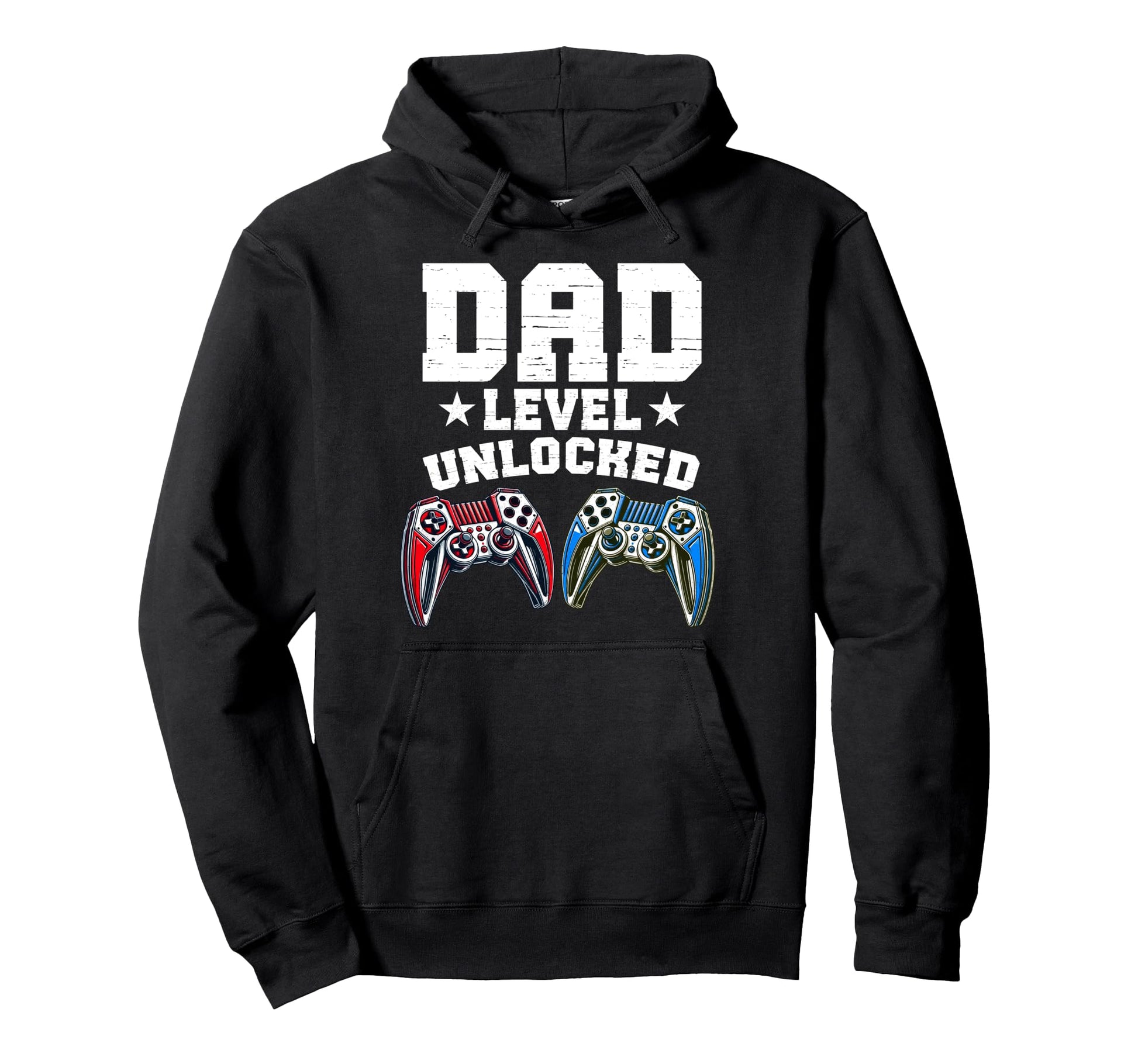 Dad Level Unlocked Controller Papa Gamer Hoodie - Graphic Print Men Women - T-Shirt, Sweatshirt, Hoodie