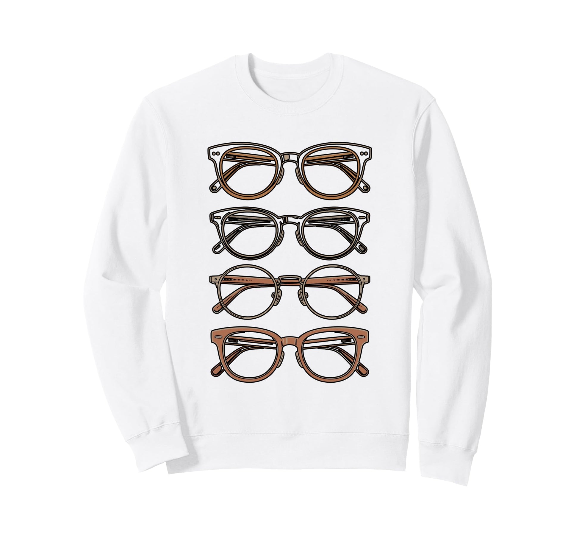 Rainbow Eyeglass Frames Stack Sweatshirt - Fun Novelty Design Men Women - T-Shirt, Sweatshirt, Hoodie