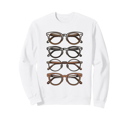 Rainbow Eyeglass Frames Stack Sweatshirt - Fun Novelty Design Men Women - T-Shirt, Sweatshirt, Hoodie