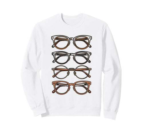 Rainbow Eyeglass Frames Stack Sweatshirt - Fun Novelty Design Men Women - T-Shirt, Sweatshirt, Hoodie