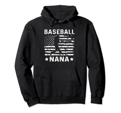 Baseball Nana Grandma Usa Flag 4Th July Hoodie - Graphic Print for Adults - T-Shirt, Sweatshirt, Hoodie