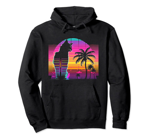 Cat Vaporwave Retrowave Aesthetic Hoodie - Novelty Apparel Unisex - T-Shirt, Sweatshirt, Hoodie