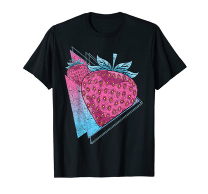 90S Synthwave Aesthetics Red Berry T-Shirt - Custom Art Print for Adults - T-Shirt, Sweatshirt, Hoodie
