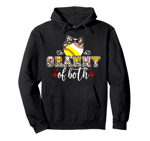Granny Both Leopard Softball Baseball Hoodie - Unique Graphic Unisex - T-Shirt, Sweatshirt, Hoodie