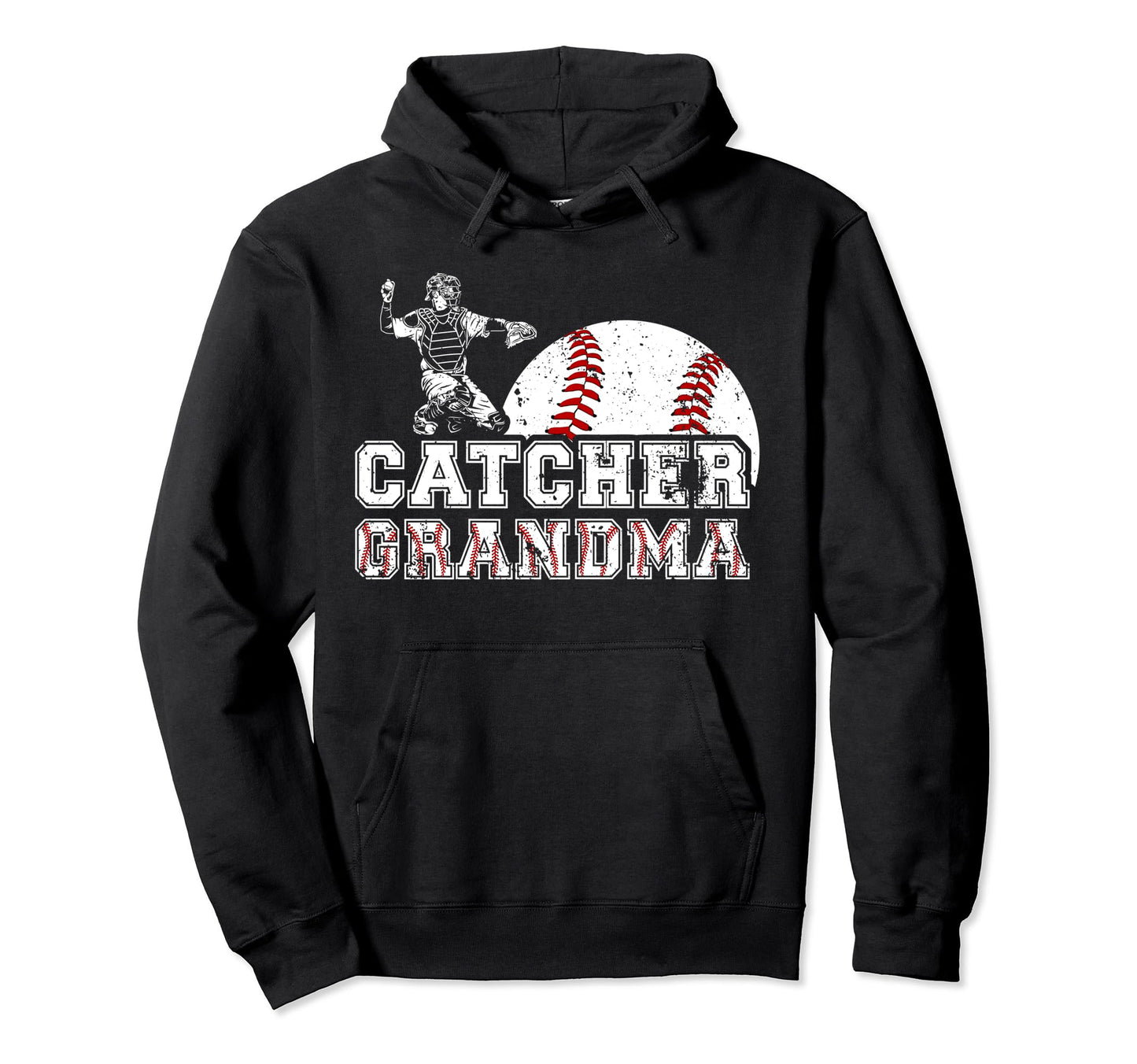 Baseball Catcher Grandma Baseball Hoodie - Aesthetic Graphic for Adults - T-Shirt, Sweatshirt, Hoodie