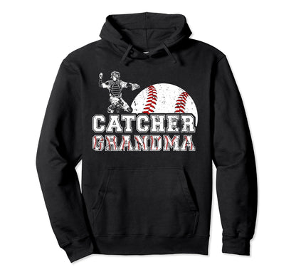 Baseball Catcher Grandma Baseball Hoodie - Aesthetic Graphic for Adults - T-Shirt, Sweatshirt, Hoodie