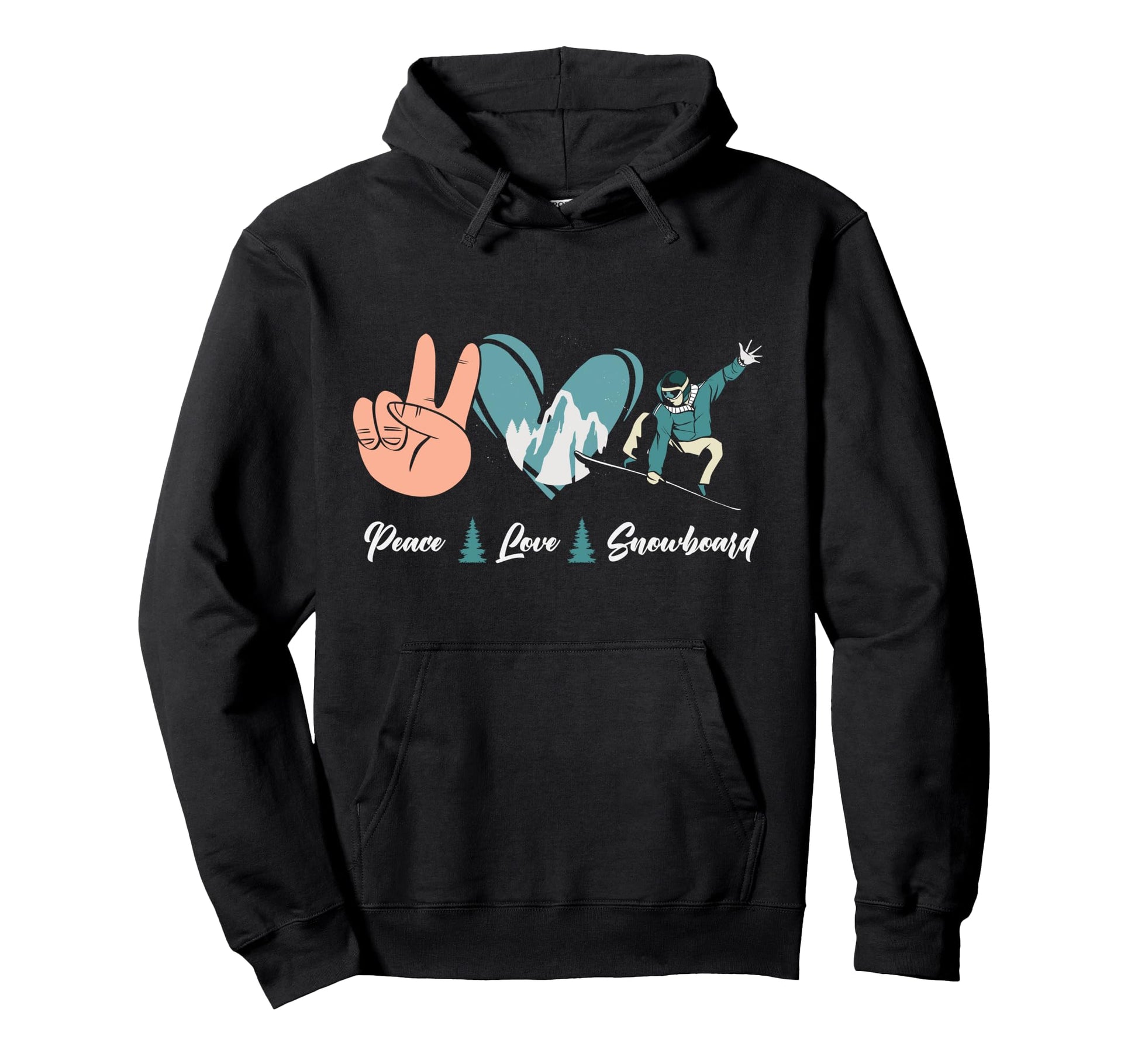 Snowboarding Snowboard Peace Love Hoodie - Novelty Apparel Men Women - T-Shirt, Sweatshirt, Hoodie