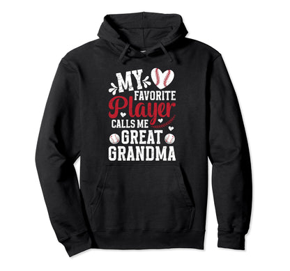 Baseball Great Grandma Proud Baseball Hoodie - Trendy Graphic for Adults - T-Shirt, Sweatshirt, Hoodie
