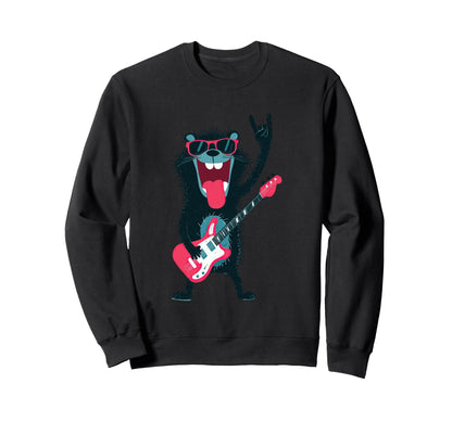 Funny Rock Beaver Cartoon Animal Sweatshirt - Aesthetic Graphic Men Women - T-Shirt, Sweatshirt, Hoodie