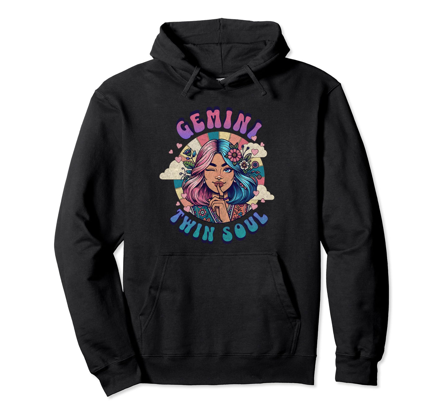 Gemini Twin Soul Hippie Bohemian Hoodie - Casual Everyday Wear Men Women - T-Shirt, Sweatshirt, Hoodie