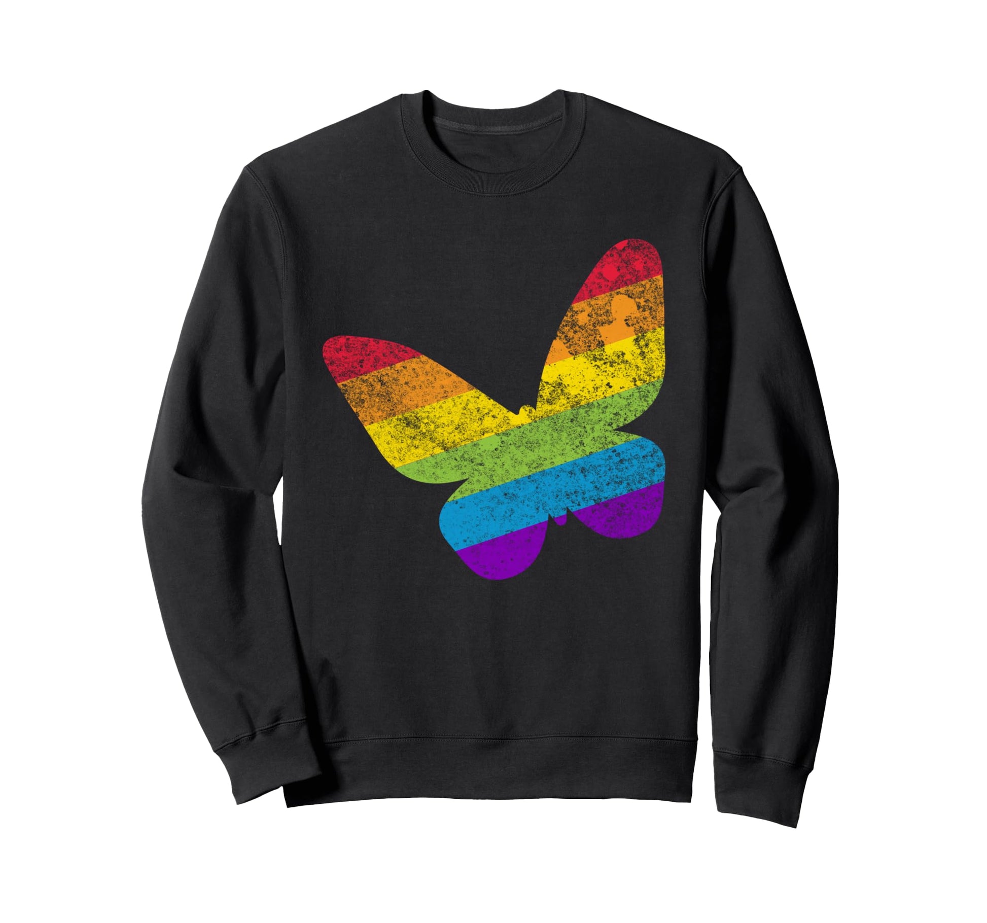 Lgbt Pride Rainbow Butterfly Sweatshirt - Aesthetic Graphic Unisex - T-Shirt, Sweatshirt, Hoodie