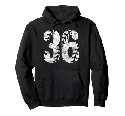 Baseball Softball Mom 36 Number 36 Hoodie - Novelty Apparel for Adults - T-Shirt, Sweatshirt, Hoodie