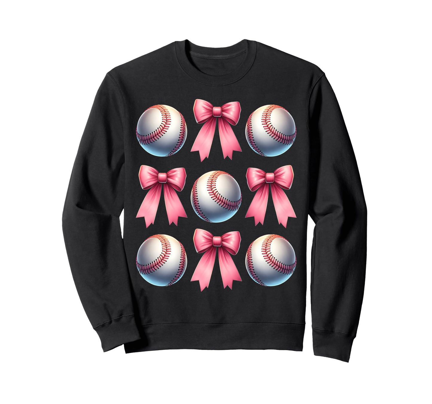 Coquette Bow Baseball Player Team Sweatshirt - Unique Graphic Men Women - T-Shirt, Sweatshirt, Hoodie