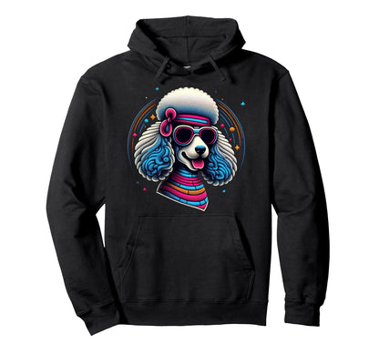 Fun Disco Poodle Groovy Poodle Dog Lover Hoodie - Trendy Graphic Unisex - T-Shirt, Sweatshirt, Hoodie