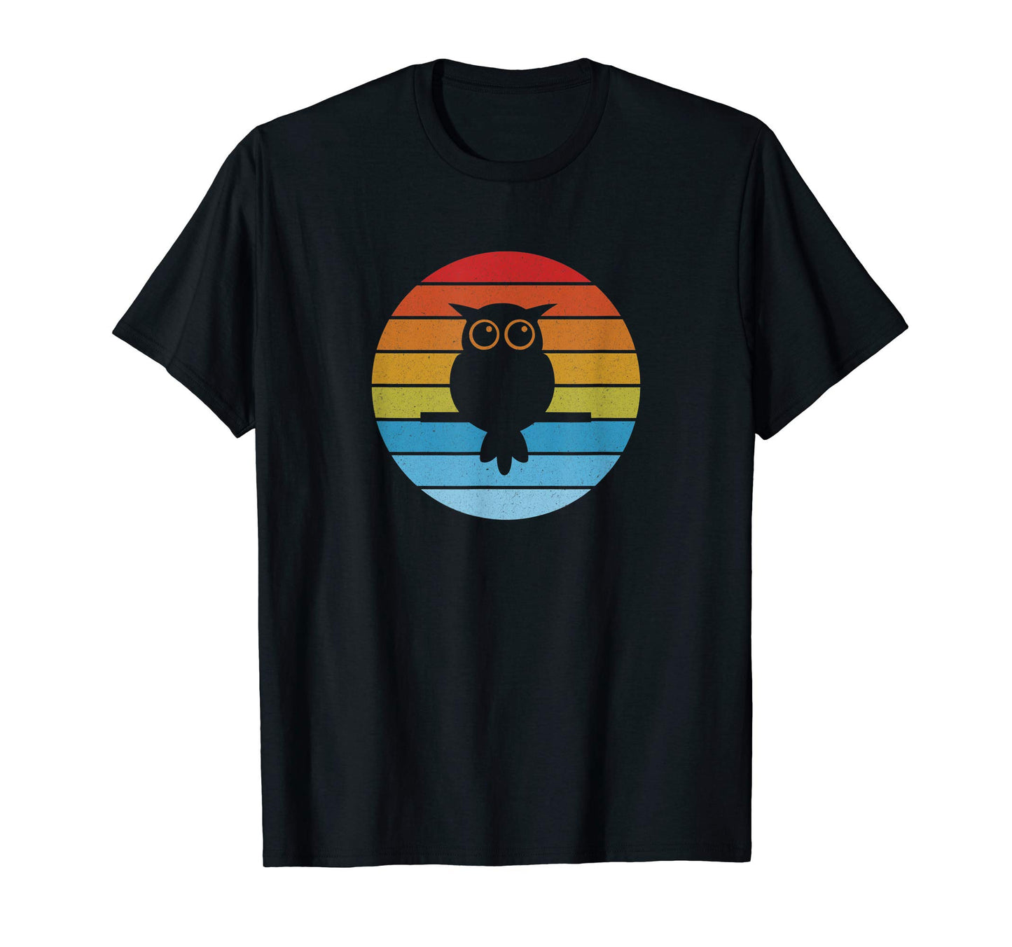 Stripes Owl Bird Silhouette T-Shirt - Fun Novelty Design for Adults - T-Shirt, Sweatshirt, Hoodie
