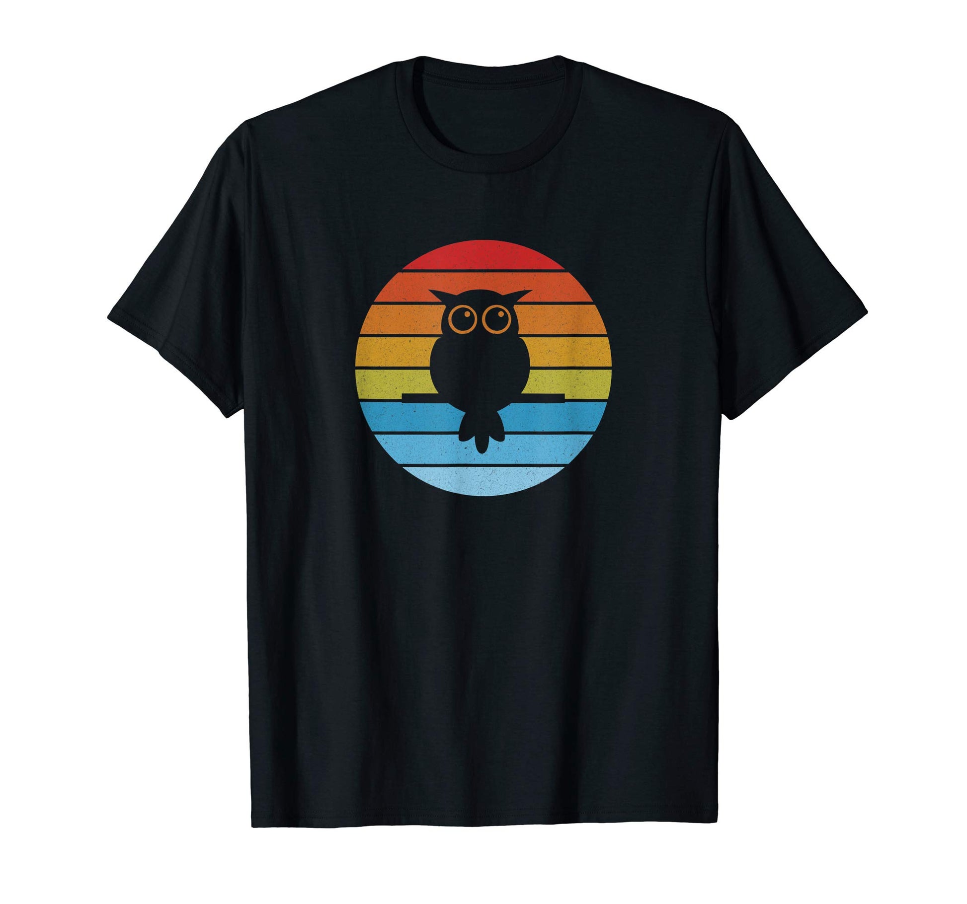 Stripes Owl Bird Silhouette T-Shirt - Fun Novelty Design for Adults - T-Shirt, Sweatshirt, Hoodie
