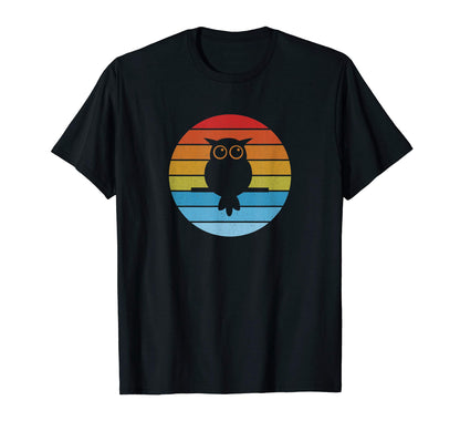 Stripes Owl Bird Silhouette T-Shirt - Fun Novelty Design for Adults - T-Shirt, Sweatshirt, Hoodie