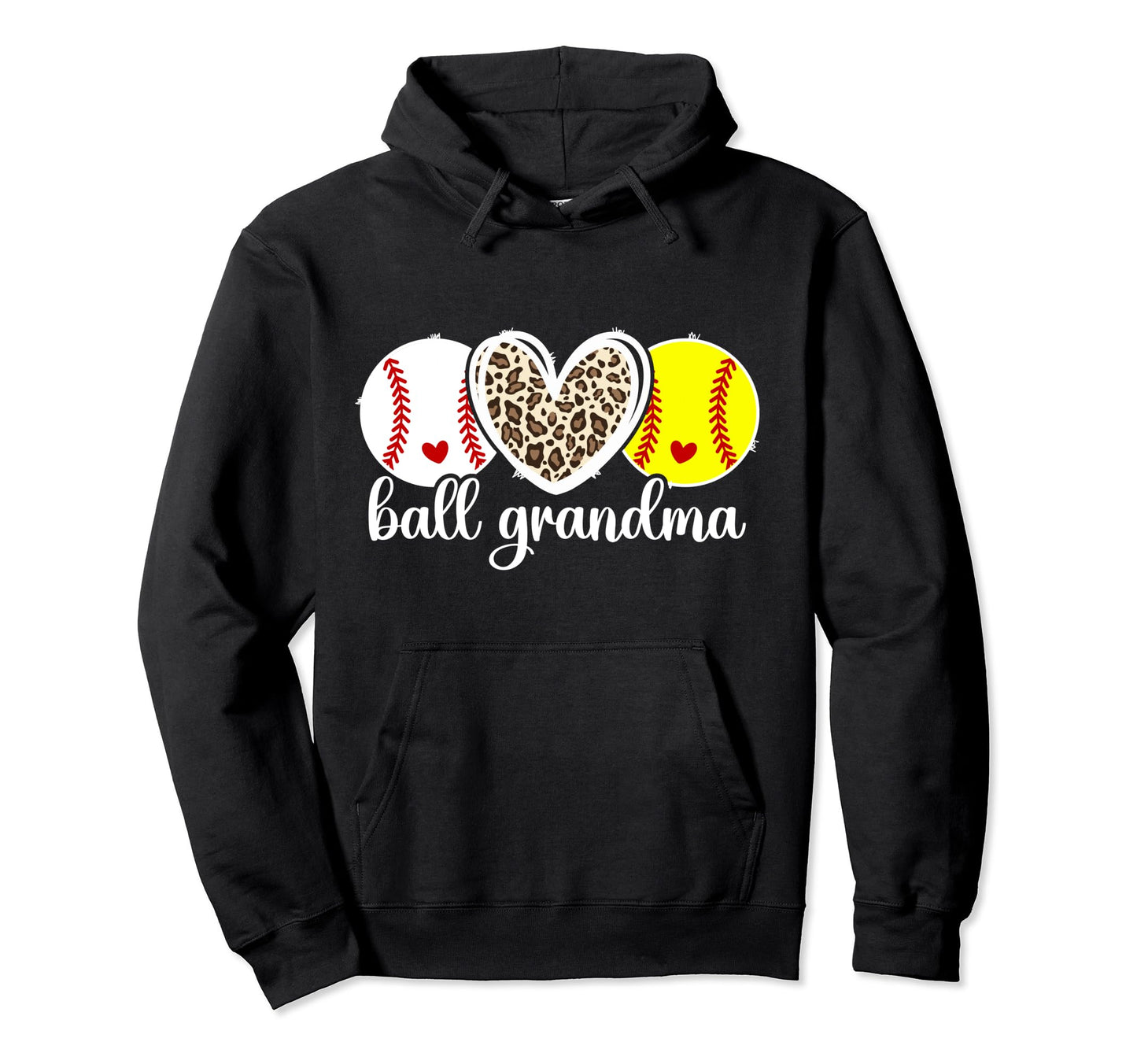 Ball Grandma Softball Baseball Grandma Hoodie - Unique Graphic Men Women - T-Shirt, Sweatshirt, Hoodie