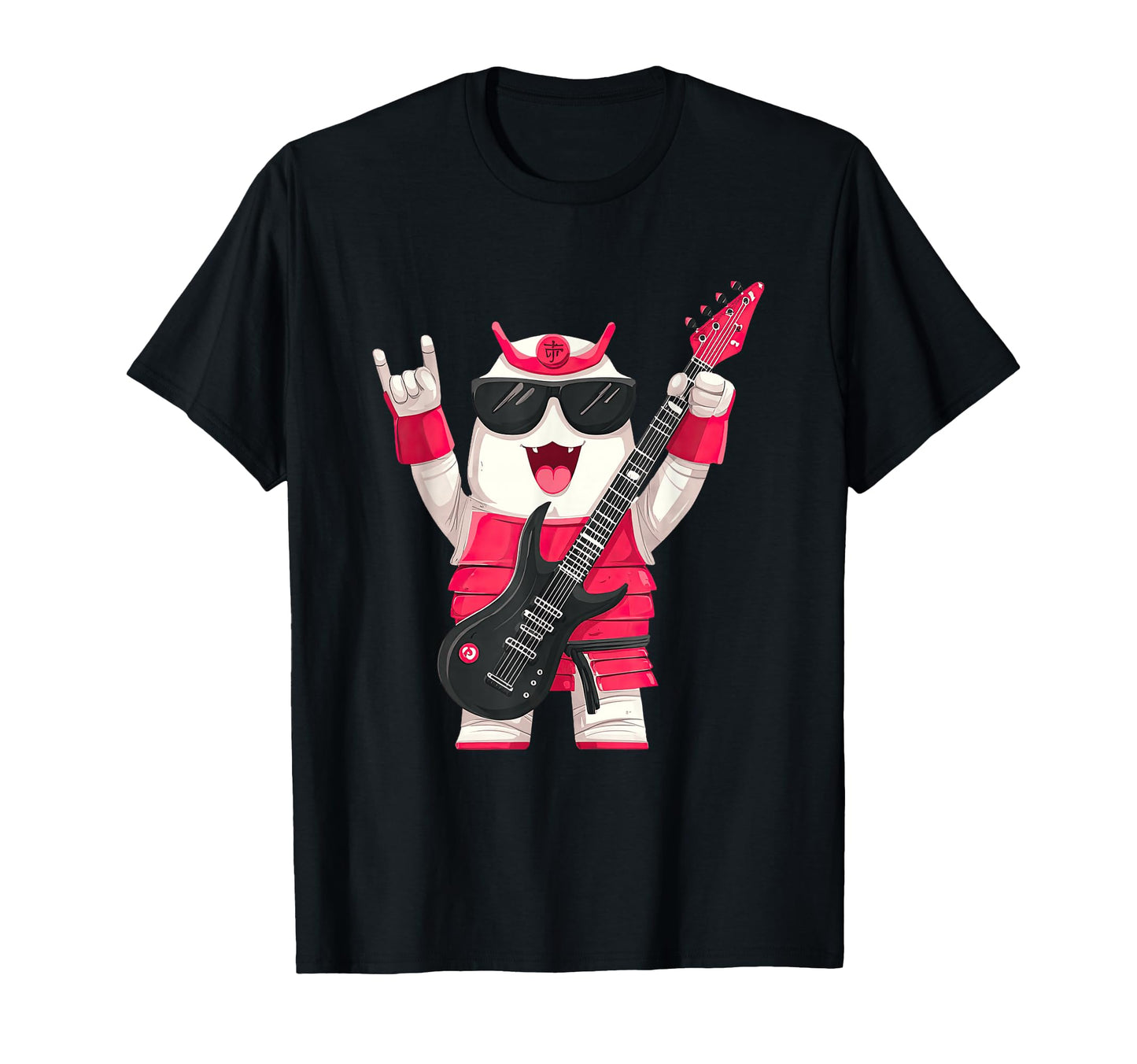 Funny Cartoon Samurai Guitar Player T-Shirt - Trendy Graphic for Adults - T-Shirt, Sweatshirt, Hoodie