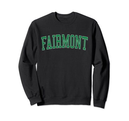 Fairmont Mn Distressed Green Varsity Sweatshirt - Graphic Print Unisex - T-Shirt, Sweatshirt, Hoodie