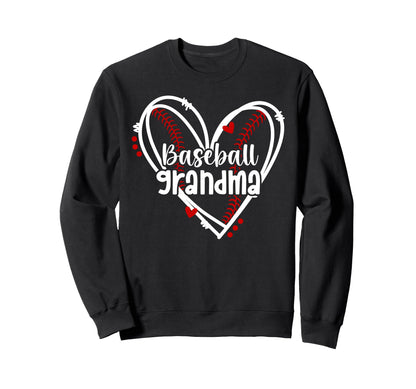 Baseball Grandma Heart Grandma Sweatshirt - Fun Novelty Design Unisex - T-Shirt, Sweatshirt, Hoodie