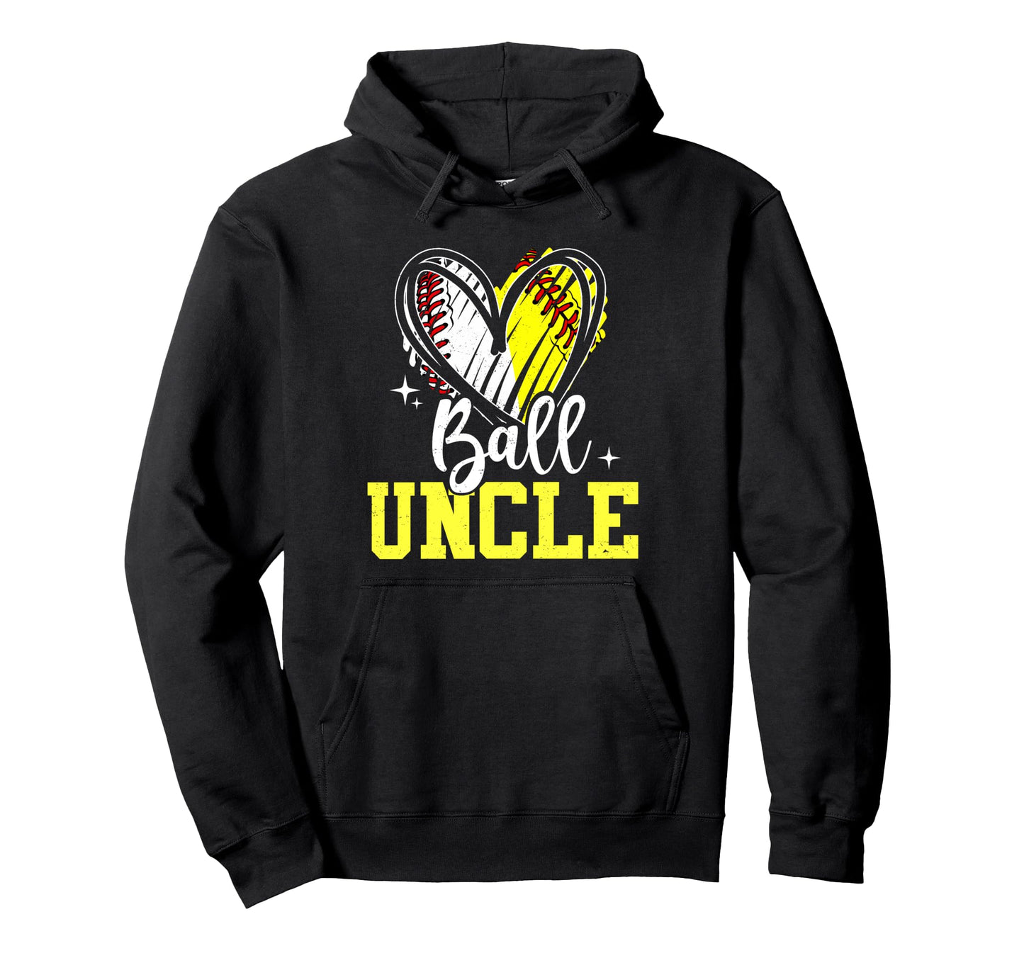 Ball Uncle Softball Baseball Hoodie - Minimalist Print for Adults - T-Shirt, Sweatshirt, Hoodie