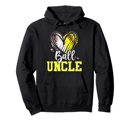 Ball Uncle Softball Baseball Hoodie - Minimalist Print for Adults - T-Shirt, Sweatshirt, Hoodie
