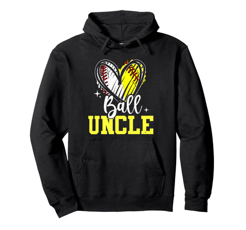 Ball Uncle Softball Baseball Hoodie - Minimalist Print for Adults - T-Shirt, Sweatshirt, Hoodie