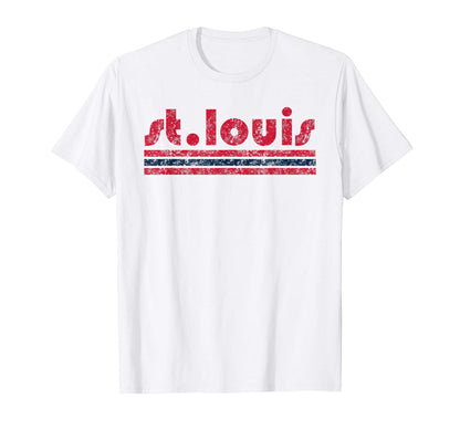 St Louis Three Stripe Weathered T-Shirt - Trendy Graphic for Adults - T-Shirt, Sweatshirt, Hoodie
