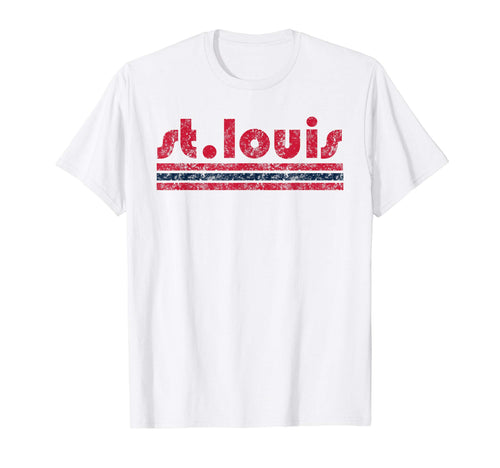 St Louis Three Stripe Weathered T-Shirt - Trendy Graphic for Adults - T-Shirt, Sweatshirt, Hoodie