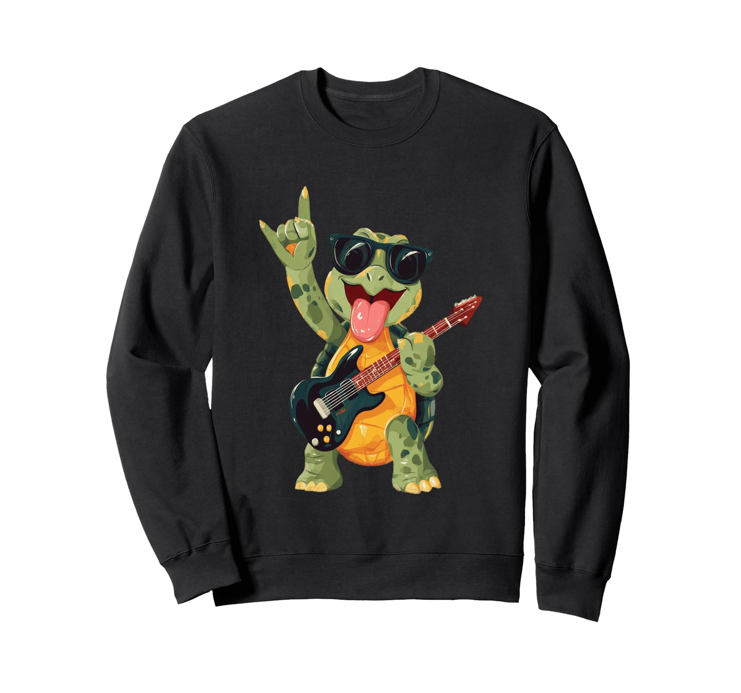 Turtle Rockstar Funny Animal Sweatshirt - Fun Novelty Design Unisex - T-Shirt, Sweatshirt, Hoodie