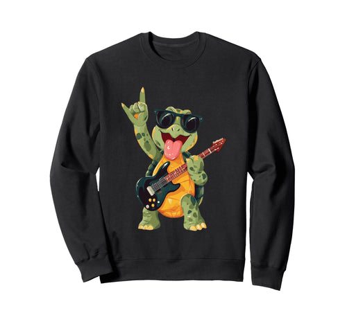 Turtle Rockstar Funny Animal Sweatshirt - Fun Novelty Design Unisex - T-Shirt, Sweatshirt, Hoodie