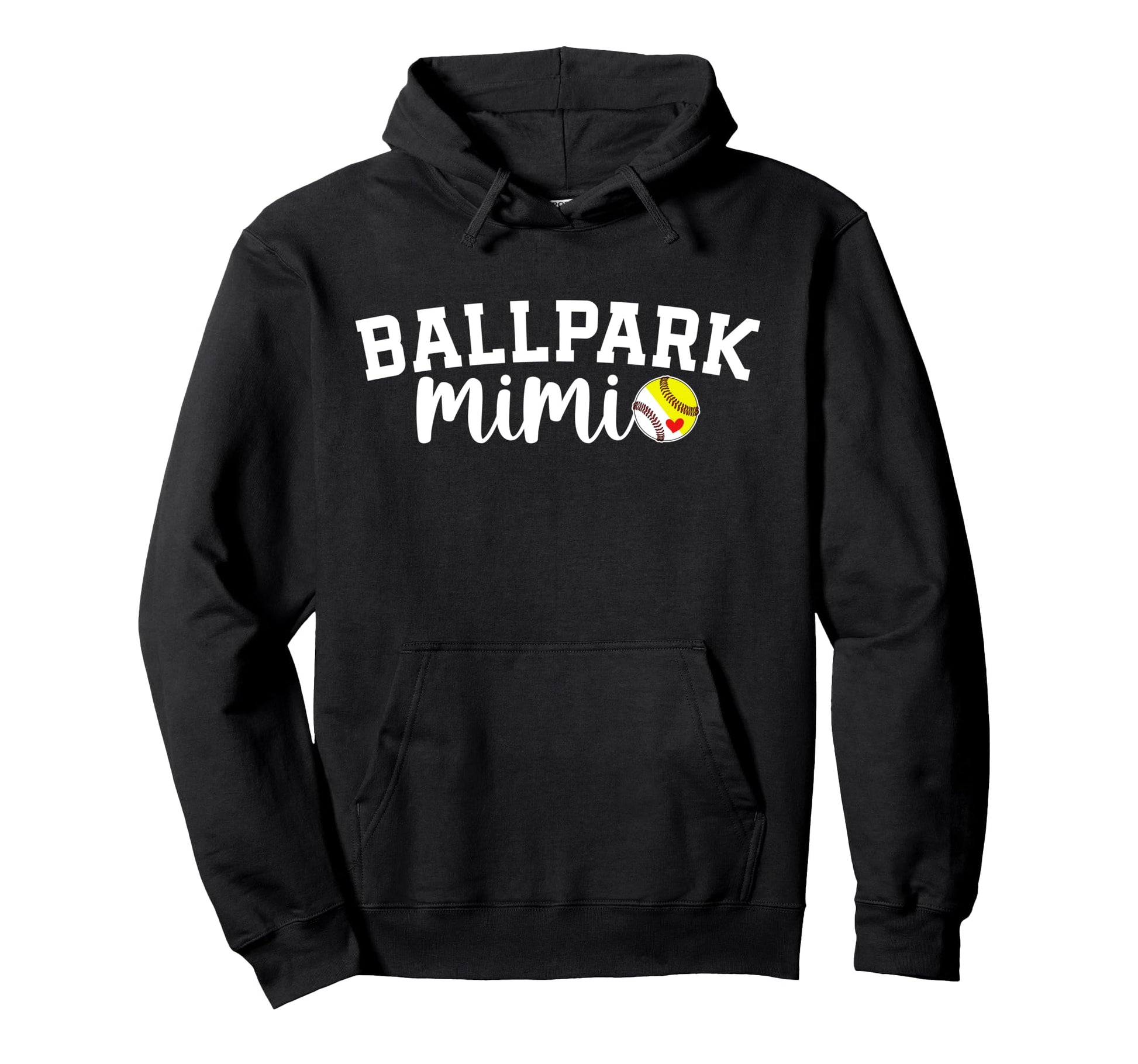 Ballpark Mimi Grandma Softball Baseball Hoodie - Unique Graphic Men Women - T-Shirt, Sweatshirt, Hoodie