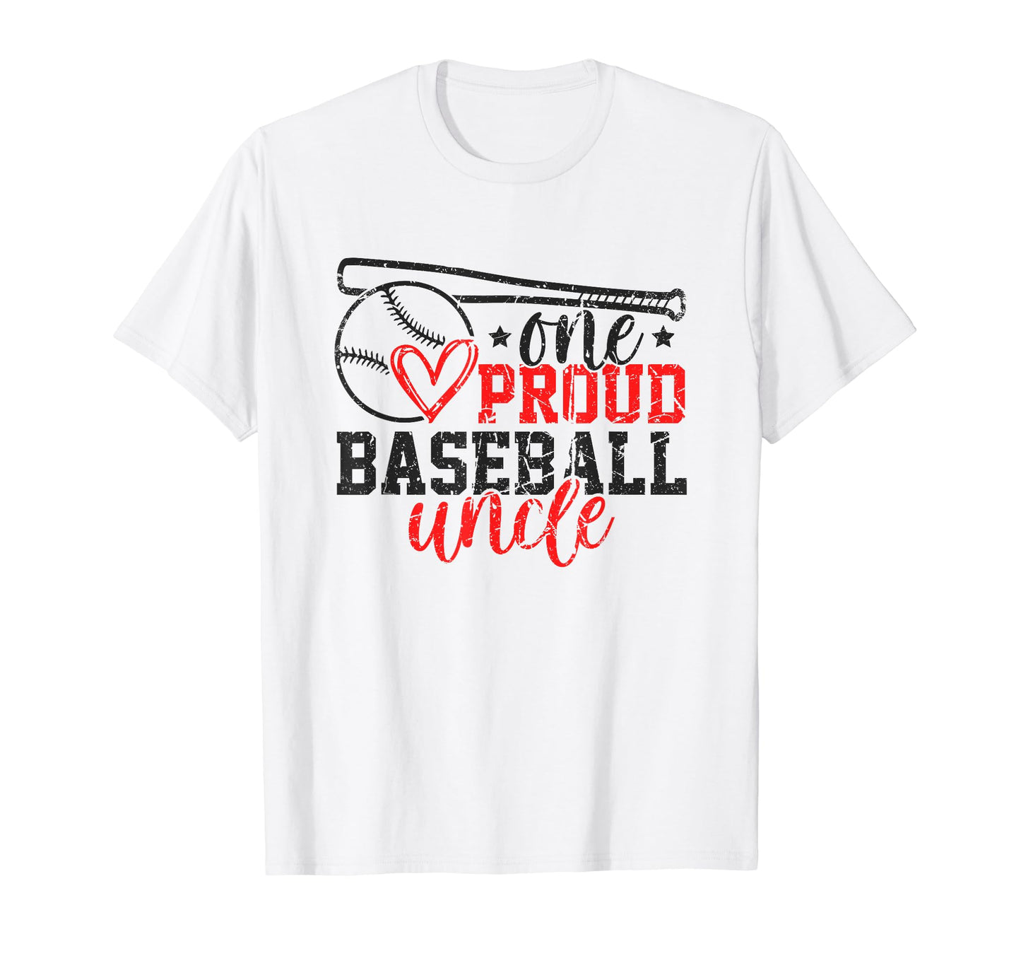 One Proud Baseball Uncle Funny Sporty T-Shirt - Minimalist Print Men Women - T-Shirt, Sweatshirt, Hoodie