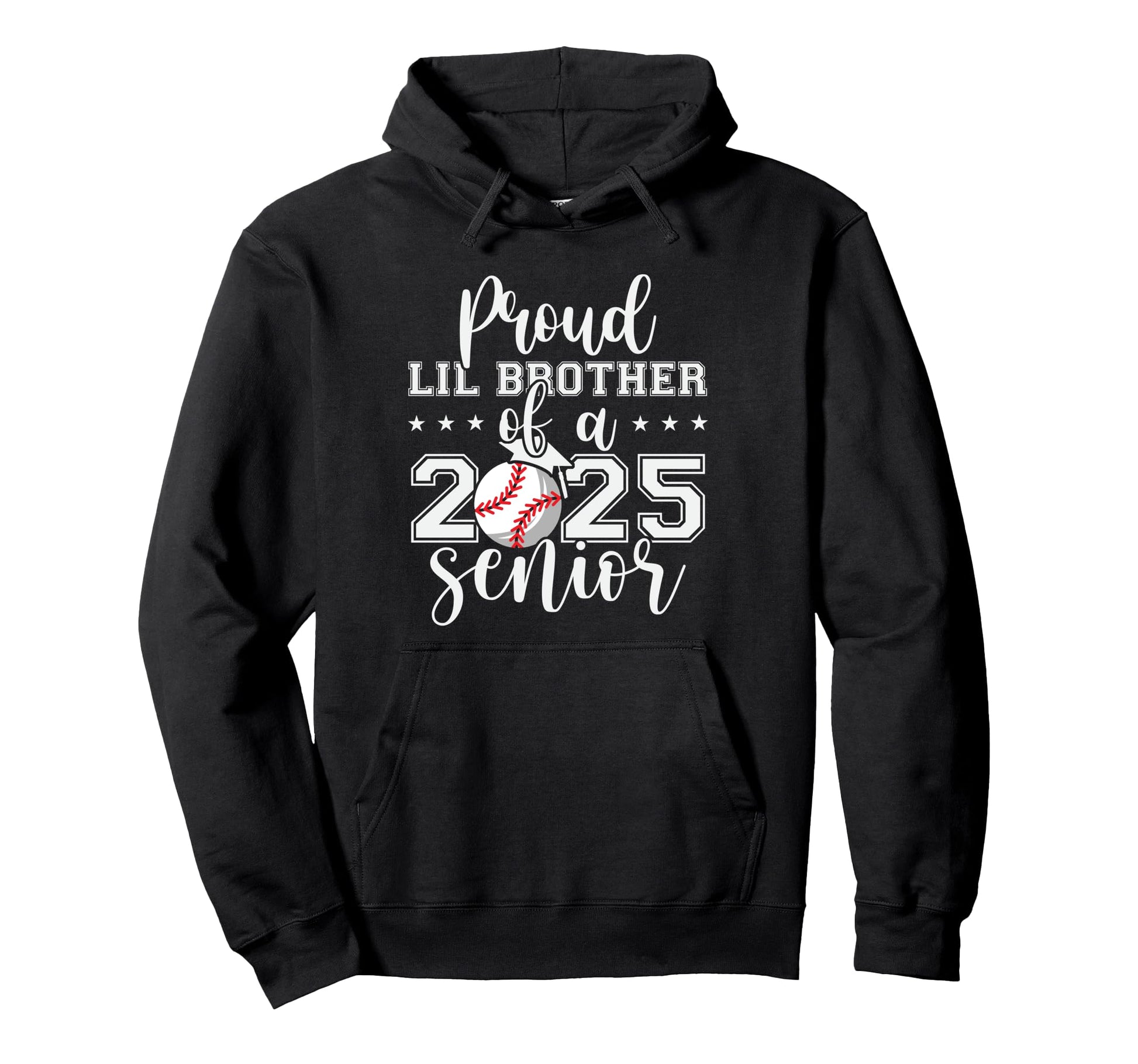 Proud Lil Brother 2025 Senior Hoodie - Fun Novelty Design for Adults - T-Shirt, Sweatshirt, Hoodie