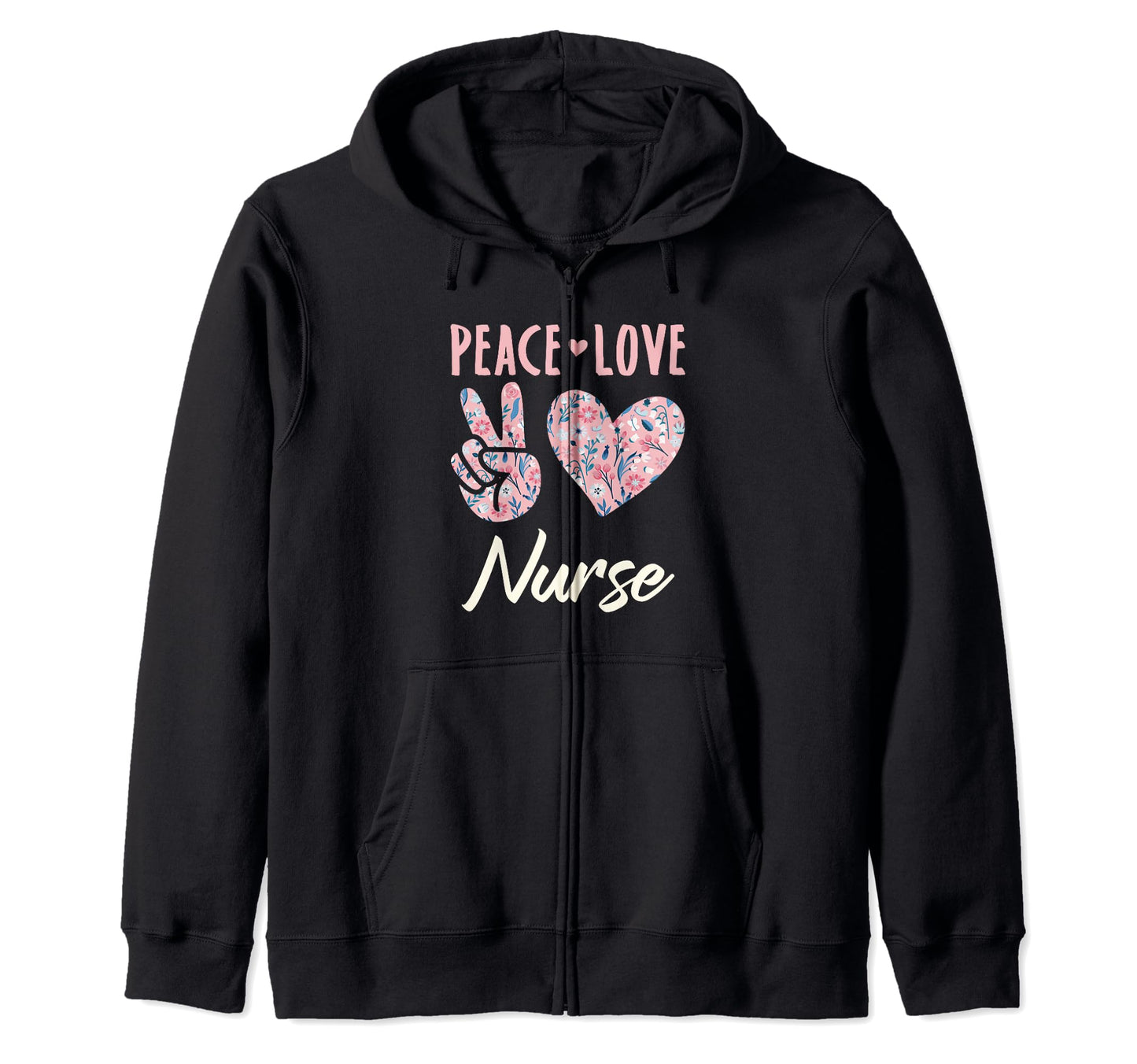 Peace Love Nurse And Sweatshirt - Unique Graphic Men Women - T-Shirt, Sweatshirt, Hoodie