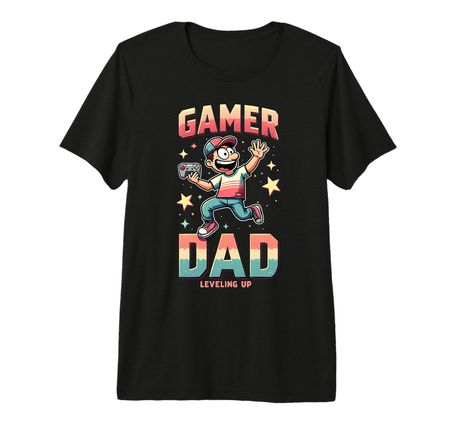 Fathers Day Gift Gamer Dad Leveling Up Tri T-Shirt - Trendy Graphic Unisex - T-Shirt, Sweatshirt, Hoodie
